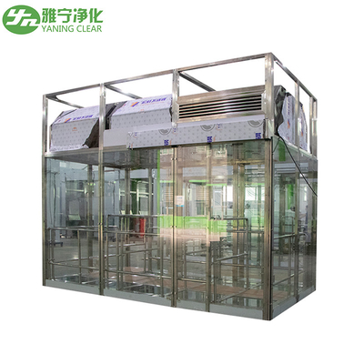 Disesuaikan G4 Cleanroom Air Shower Dinding Kaca Penuh Tangguh Tipe Z Untuk Pekerja