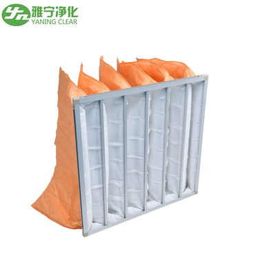 F5 - F9 Grade Multi Pocket Air Filter Efisiensi Sedang Untuk Sistem HVAC Filtrasi Primer