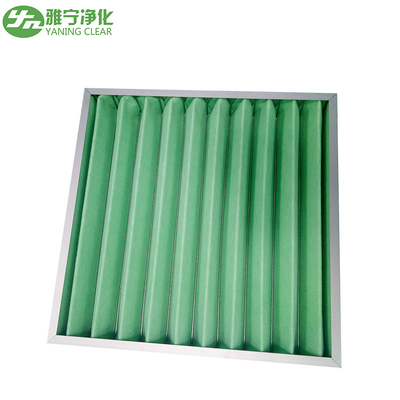 Bahan Serat Sintetis G4 Filter Panel Lipit Bingkai Aluminium 595x595x46mm