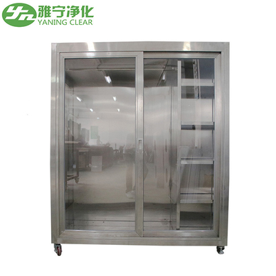 Kabinet Garmen Kamar Bersih Kebisingan Rendah 304 SUS Laminar Flow Smock Stocker Cabinet