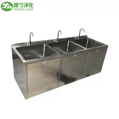Wastafel Stainless Steel Kelas Medis Ruang OT Dengan Mangkuk Besar Dan Faucet Sensor