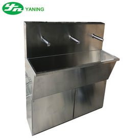 Wastafel Cuci Tangan Medis Stainless Steel Faucet Sensor Vertikal Untuk Kamar Bersih