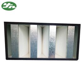 Bingkai Galvanis Mini Pleat HEPA Filter / V Bank HEPA Filter Untuk Kamar Bersih