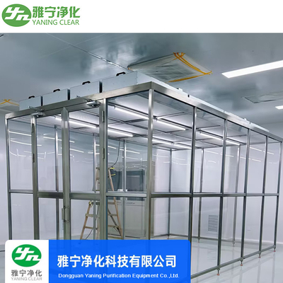 ISO GMP Dust-Free PVC Wall Panel Modular Clean Room, Laboratorium FFU Peralatan Pembersihan Udara Hard Wall Clean Booth