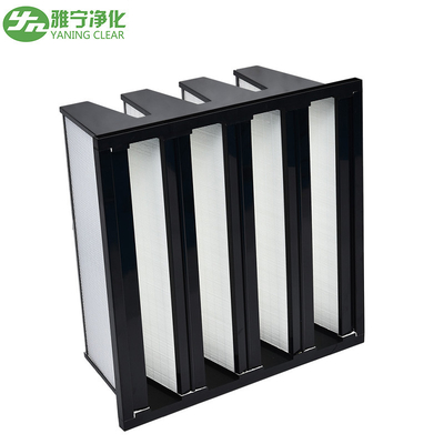 V Bank H10 Hvac Hepa Filter, Filter Udara Sub-Efisiensi Tinggi 610*610*295mm