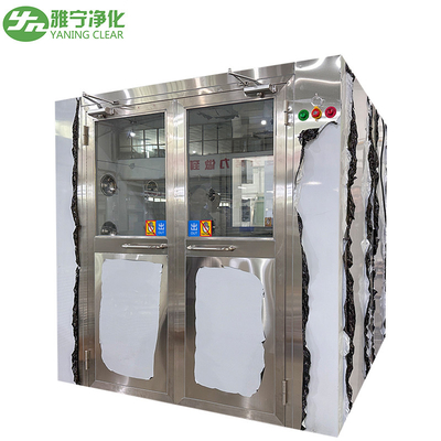Kotak Air Shower Ruang Bersih Baja Berstainless dengan Daya 2,2KW dan 24 Nozzles Desain Sistem Interlock