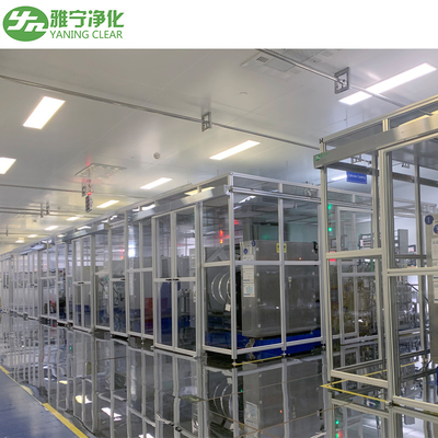 Customized Clean Booth Positive Pressure Modular FFU System dengan HEPA Filter Anti-Static Curtain