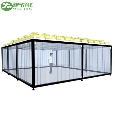 Ruang Bersih Laboratorium ISO GMP Modular Bebas debu Ruang Bersih modular Panel dinding PVC Perakitan dinding keras FFU Ruang Bersih Kabin bersih