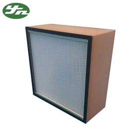 Bingkai Kayu Pemisah Kertas Filter Hepa Lipit Dalam 1500m³ / jam Volume Udara Untuk Kamar Bersih