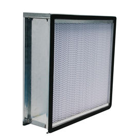 24x24x12 Deep Pleat HEPA Filter Udara Rangka Baja Galvanis Dengan Flange