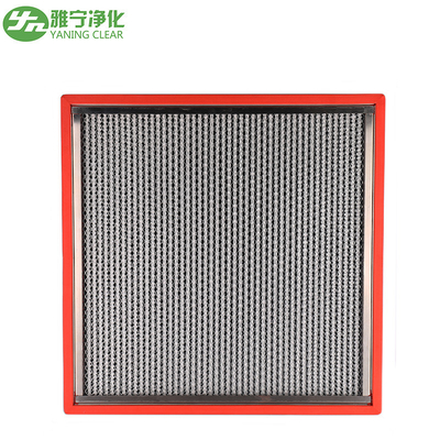 Kapasitas tinggi tahan suhu tinggi Filter Hepa pleated dalam 2500m3/h Volume udara